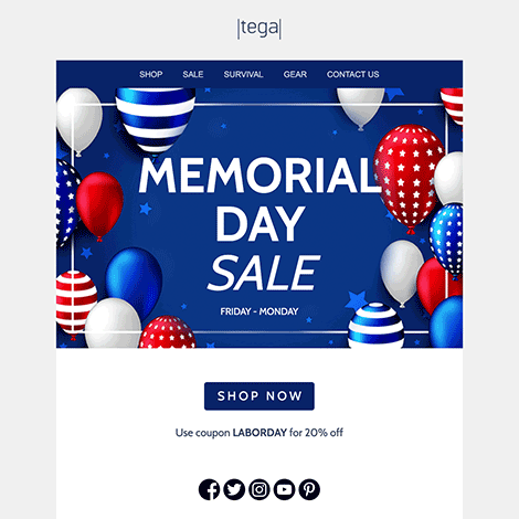 Red White and Blue Balloons Memorial Day Sale